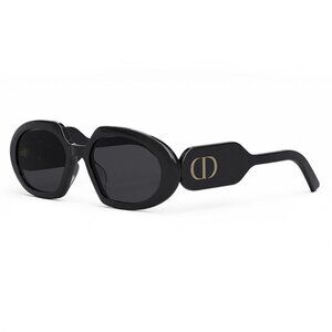 NEW AUTHENTIC DIORBOBBYR2U 10A0 BLACK GREY OVAL WOMEN DIOR SUNGLASSES